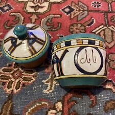 NABEUL Tunisia ART DECO Polychrome Enameled Earthenware Pottery circa 1920 Rare!