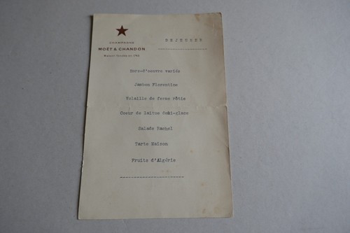 Menu dejeuner ancien - menu,