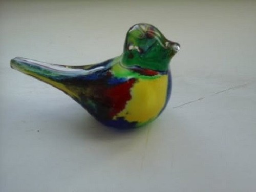 Oiseau multicolore verre - oiseau,