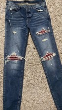 Authentic Amiri MX1 Red Bandana Jeans Deep Classic Indigo