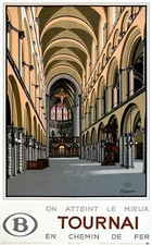 Affiche chemin de fer Belges - Tournai