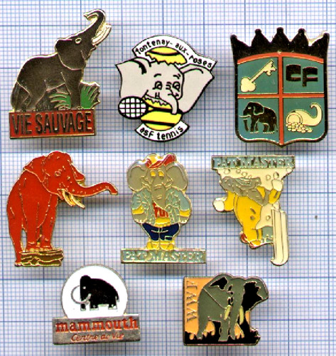 Lot pin éléphants - 8, /