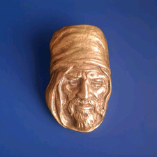 Ancienne Pince à Billets Orientaliste Fin XIXe Tête Bédouin En Bronze