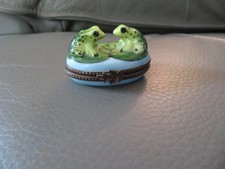 old Limoges porcelain pill box signed PV hand painted