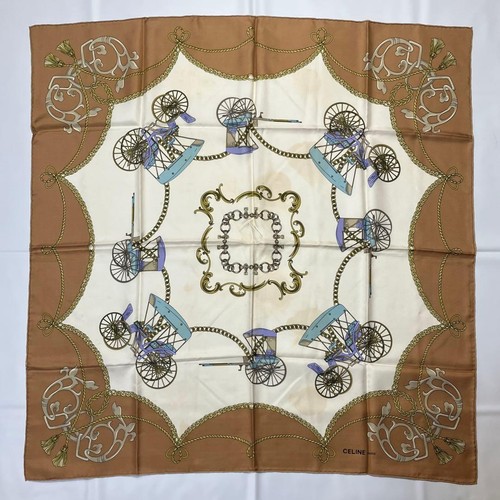 Foulard marron soie céline - soie,