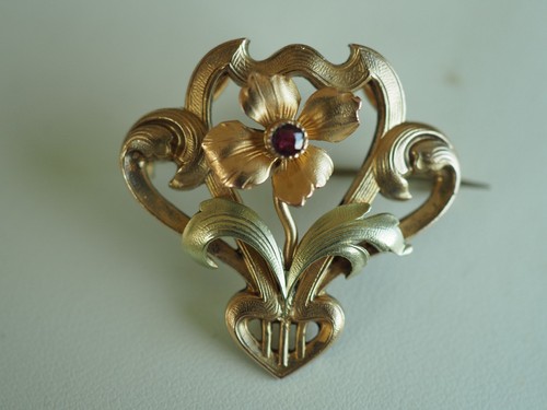 Broche ancienne fixe plaque - broche,