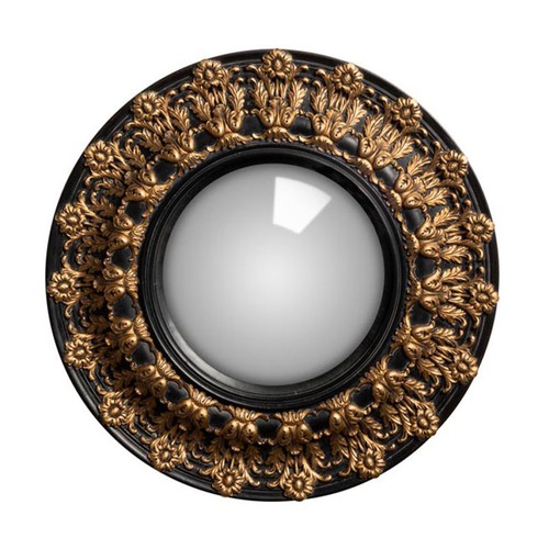 Miroir convexe baroque - miroir, noir