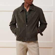 Blouson cuir gris homme pur