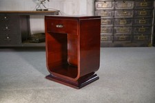 1930's Art Deco Lacquered Mahogany Lacquered Finish Bedside / Side Cabinet