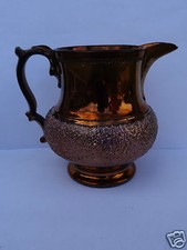 Pot à lait, faience Jersey cruche XIX° décor grains relief rare et original