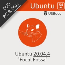 DISQUE DVD LINUX UBUNTU FOCAL FOSSA 20.04.4 64BIT LTS BOOTABLE DISC INSTALLATION