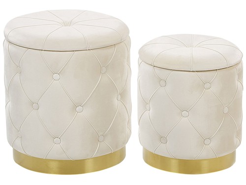 Beliani set 2 poufs avec - de,