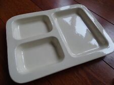 SARREGUEMINES DIGOIN ANTIQUE IVORY WHITE EARTHENWARE COMPARTMENT DISH