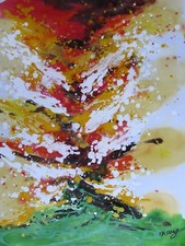 Coloré Abstrait Grand Huile