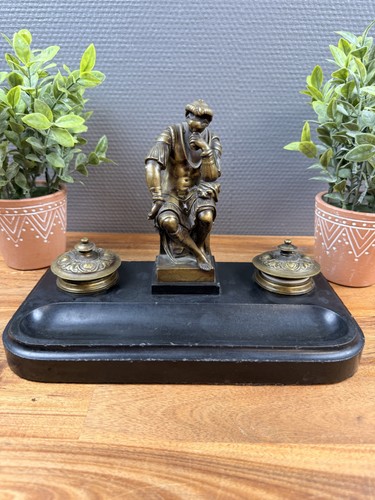 Ancien encrier bronze - ancien, en