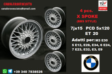4 jantes BBS 7j 15 pouces BMW 5x120 5 E12 E28 E34 6 E24 7 E23 E32 E3 E9 M3 E30