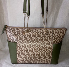 $178 DKNY "GIGI" SIGNATURE LOGO PVC TOTE SHOULDER HANDBAG