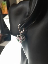 boucles d'oreille fleurs en verre de murano et argent 925 création unique