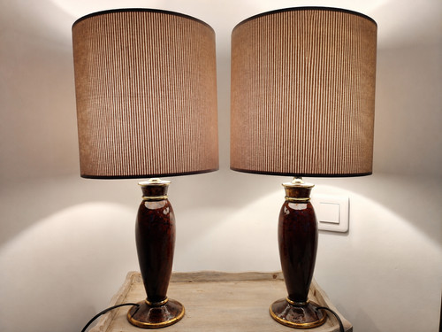 Paire lampes vintage en - paire,