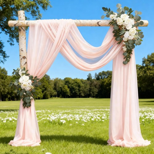 Rideau tulle rose 500 - rideau, en