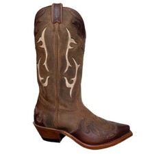 9614 Bottes Boulet western country Bout pointue marron femme