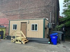 Mobile Office Trailer with Steps and Windows, Tiny Home, Prefab Container