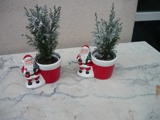2 Jolis cache-pots "Père Noël" - En céramique - Très bon état