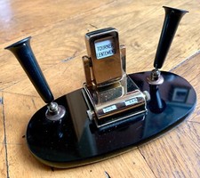 Calendrier perpétuel avec porte-stylos, noir, date, jour, mois, vintage 40-60 Fr