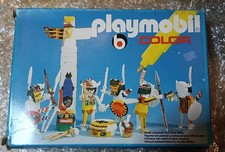 1979 Geobra Playmobil Color 3620 Indians with Totem Indians Totem Pole New