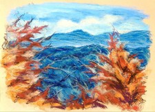 Pastel Landscape Tree Mountain