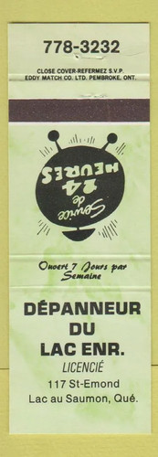Matchbook cover depanneur du - matchbook,