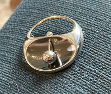 Erik Granit Finland MCM Modernist Sculptural Moving Pin Brooch