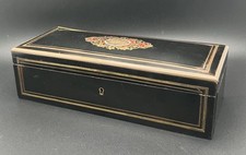 Napoleon III glove box marquetry ball brass and scale 19th century