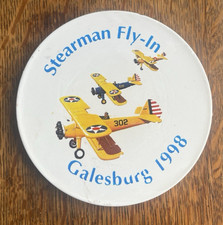 STEARMAN FLY-IN - GALESBURG ILLINOIS COMMEMORATIVE COASTER - 1998