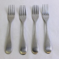 Lot of 4 IKEA Loja Salad Forks 6 7/8" Stainless Steel Satin Flatware