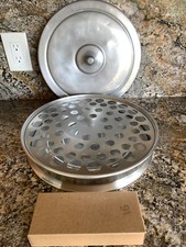 VTG Set Metal Communion Tray with Slots & Lid And 12 Mini Glass Cups Eucharist