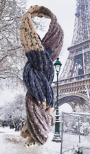 Foulard Femme/Homme - 30% Coton 70% Viscose - Foulard Couleur Bleu/Gris/Blanc