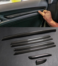 Carbon Fiber Interior Door Console Panel Trim Strip For Audi A3 S3 RS3 14-18