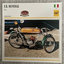 F.B. Mondial 50cc Competition 1967 Italy Edito Service Atlas Motorcycle Card