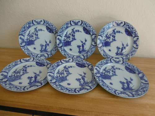 Six assiettes plates faience - assiettes,