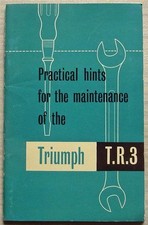 TRIUMPH TR3 Car Instructions Handbook c1956 #501528 4th EDITION 2nd Printing