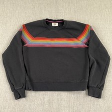 Marine Layer Anytime Rainbow Striped Sweatshirt Womens Small S Crewneck Beach