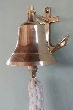 Cloche de navire en laiton doré cloche de porte suspendue nautique avec...