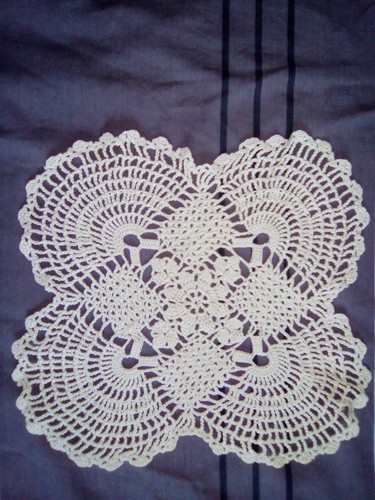 Napperon carré crochet en - au,