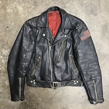 Vtg 50s Sears Hercules Horsehide Leather Moto Jacket Size S Punk Harley Davidson