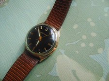 Mens Bulova Accutron 214, M5, 10K GF bezel, Stainless back, Black Dial, Running