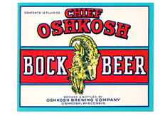 1950 OSKOSH BREWING CO, OSHKOSH, WISCONSIN BOCK BEER 12 OZ LABEL