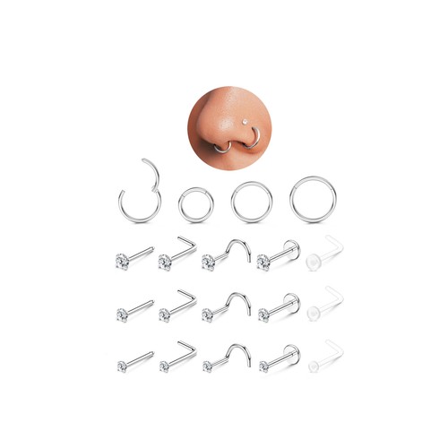 19pcs piercing nez - 19pcs,