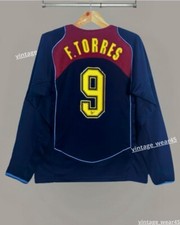 Fernando Torres #9 Atletico Madrid 2004/05 Black SpiderMan Long Sleeve Jersey L