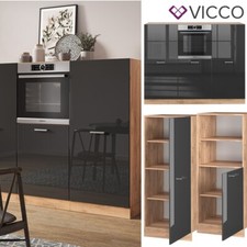 Bloc cuisine Cuisine intégrée R-Line chêne anthracite ultra-brillant Vicco